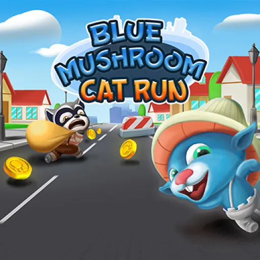 Blue Mushroom Cat Run