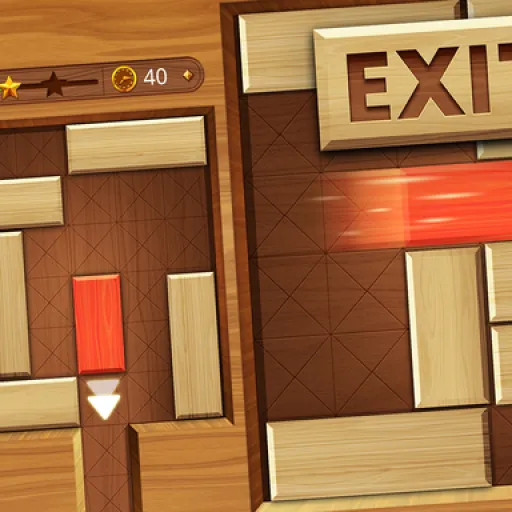 EXIT unblock red wood block