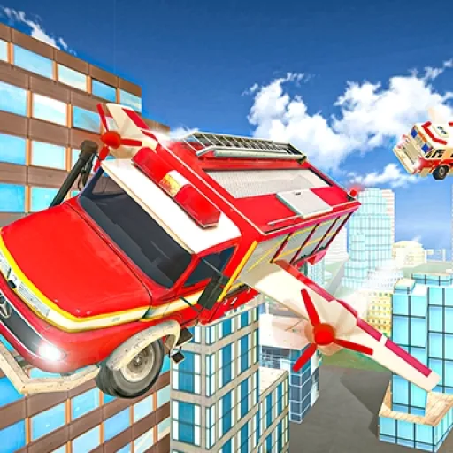 Flying Fire Truck Driving Sim