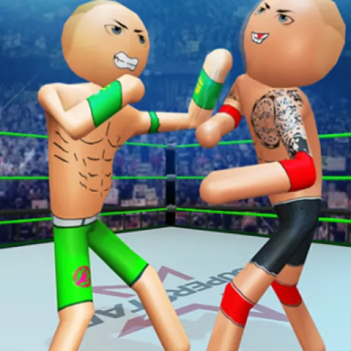 Police Stick man wrestling Fighting Game