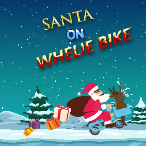 Santa On Wheelie Bike
